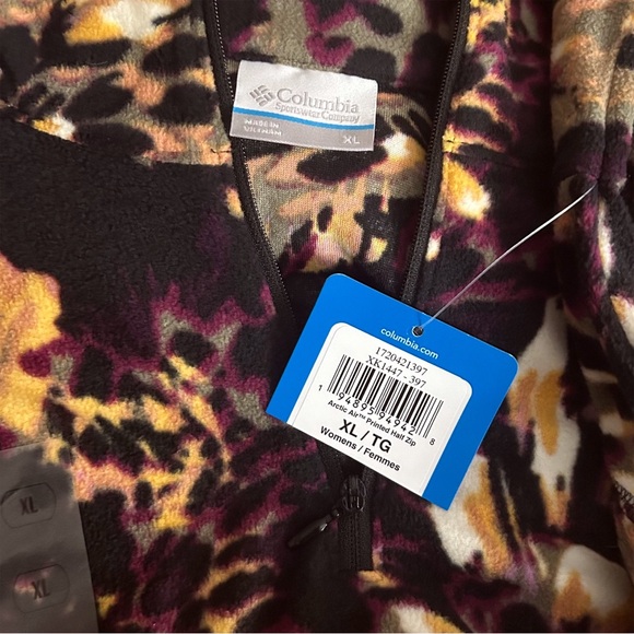 NWT Columbia Glacial IV Floral Print Half Zip Fleece Pullover Womens Size XL NEW - Picture 3 of 3